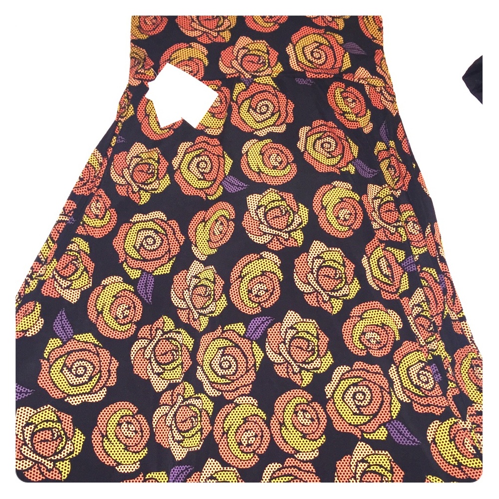 LuLaRoe Maxi Skirt-Medium with roses!